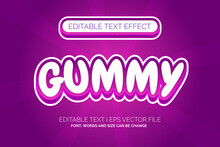 Editable Text Effect - Purple Gummy Text Style Concept