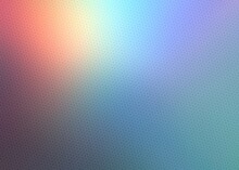 Holographic Blue Orange Gradient Textured Background Covered Subtle Small Grid Pattern. Abstract Iridescent Metallic Lattice Texture.