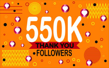 Thank You 550000 Followers. Congratulation Colorful Image For Net Friends Social.