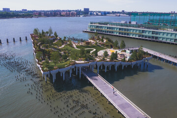 Aerial view of the Little Island in New York City