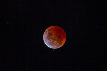 Wall Mural - magical view of a lunar eclipse with a starry sky