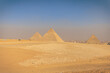 Giza, Egypt -  November 14, 2021: The great ancient Pyramids of Giza, Egypt