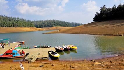 Wall Mural - Boating in beautiful Pykara Lake, Ooty, Tamilnadu. Awesome experience for tourists.