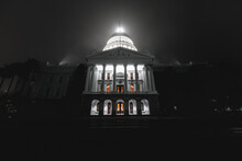 Illuminated California State Capitol Museum In Sacramento, California At Night