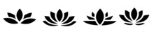 Illustration Of The Four Black Designs Of Bushes On The White Background