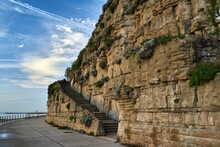 View Of Man-made Pulhamite Rocks On The Cliff Face In Ramsgate