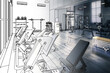 Body Building Center With Exercise Machines (planning) - 3D Visualization
