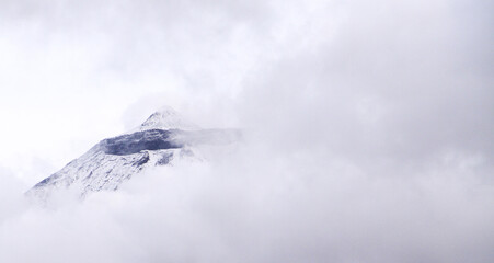 Wall Mural - View of a Snowy mountain, Andes mountain range,