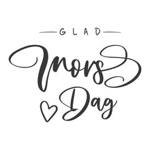 Glad Mors Dag, Swedish Text. Happy Mother's Day. Vector