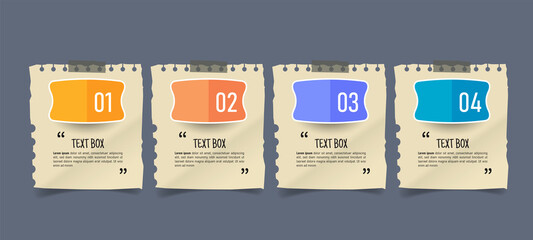 Poster - Text box design with note papers mockups.	