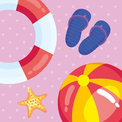 Sticker - float and balloon beach