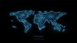 © Vladislav - Polygonal world map vector illustration on black background. The concept of globalization. World map banner or template.