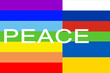Three flags Rainbow Peace Russia and Ukraine
