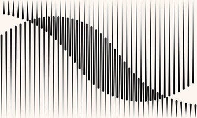 Fototapete - Abstract art geometric background with vertical lines. Optical illusion with waves.