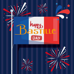 Poster - bastille day lettering poster