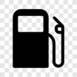 Fuel pump petrol symbol. Gas station black icon isolated vector on transpernt background.