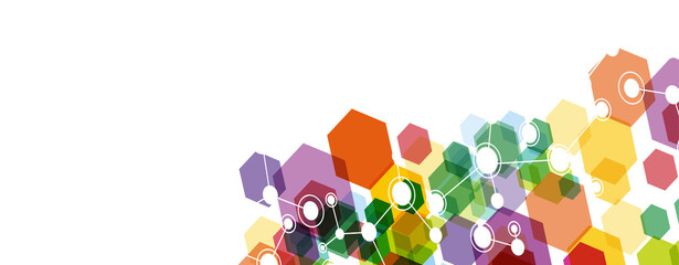 Poster - Geometric Hexagonal Shapes Background. Hexagons design.