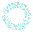 © mouse_md - Pharmacy Signs Round Design Template Thin Line Icon Frame Concept. Vector