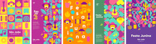 Festa Junina. Vector Illustrations. Music Festival. Simple, Minimalist Icons. Festive Banner, Poster, Cover.
