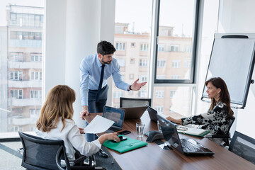 Sticker - Group of business people working together at the office