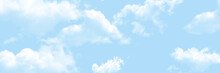 White Clouds In The Blue Sky Seamless Pattern Wallpaper Design
