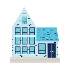 Wall Mural - building blue facade