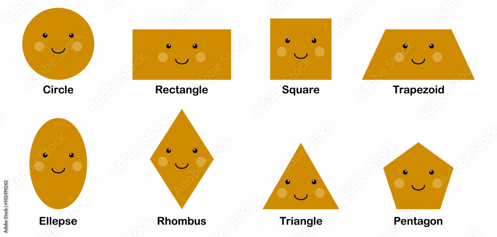 basic geometric funny shapes for kids preschool Stock Vector | Adobe Stock