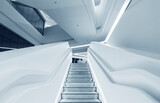 Fototapeta Przestrzenne - futuristic stairway. modern interior background