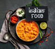 Indian curry on dark backgroound.