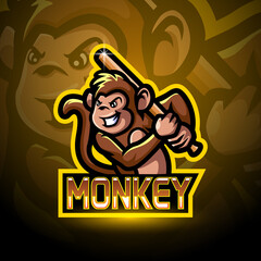 Poster - monkey esport logo mascot design