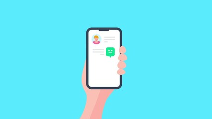 Wall Mural - chatbot messenger - ai chatbot software - human having a text conversation with chatbot app, concept