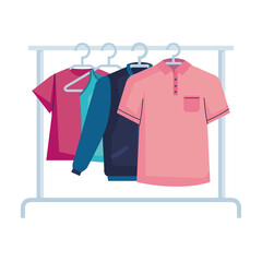 Canvas Print - clothes hanging in rack