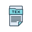 Color illustration icon for tex document