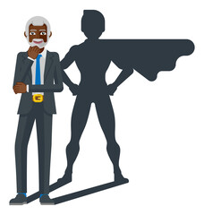 Business Person Super Hero Cartoon Mascot