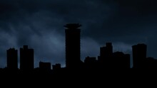 Thunderstorm And Lightning Flash Over Skyscrapers Of Nairobi, Capital City Of Keny, Africa