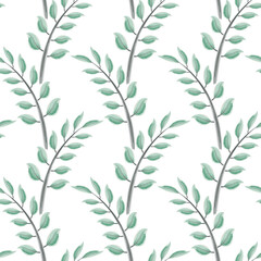 Wall Mural - cute pattern with leaves