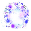 Hearts Explosion, purple, blue, hearts, splatter paint, airbrushed background, stars, fun, invitaion, party, celebration