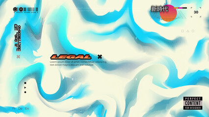 Wall Mural - Bright contrasty background in japanese comics style with trendy street style elements