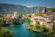 View of Mostar at a sunny summer day