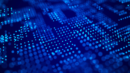 Wall Mural - abstract digital background science technology networks big data link 3d rendering.