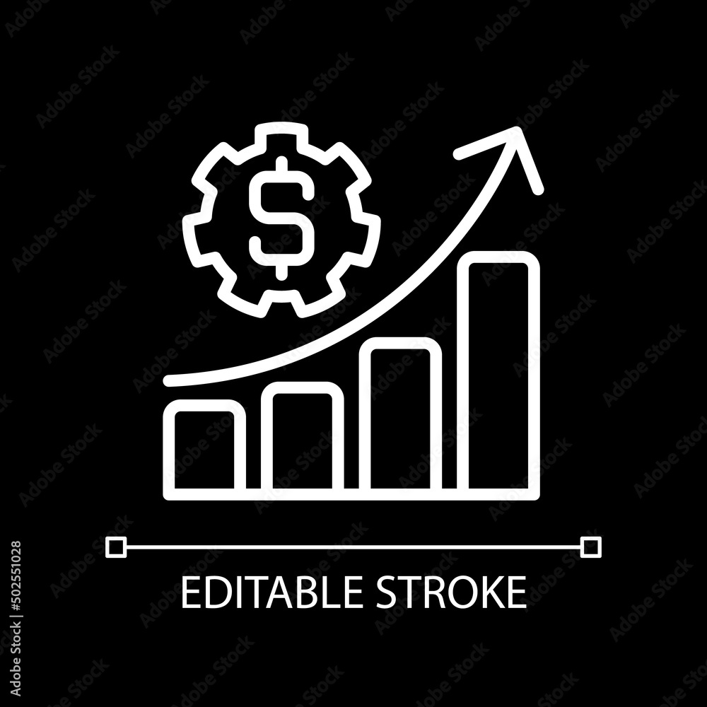 Budget pixel perfect white linear icon for dark theme. Estimated ...