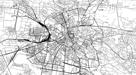 Urban vector city map of Lviv, Ukraine, Europe