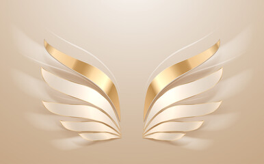 Wall Mural - elegance white and gold wings background