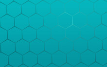 Seamless Pattern Of Hexagons Against A Green Turquoise Background And A Light Reflection, Wallpaper, Background