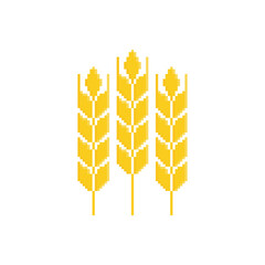 pixel wheat icon.  Vector pixel art gluten 8 bit logo for game