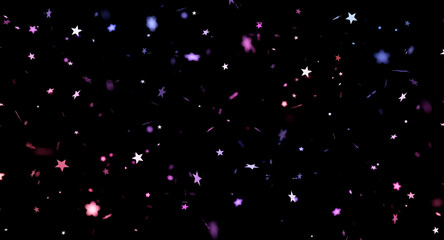 background 3d confetti glitter neon festive concept black background	
