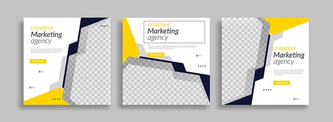 Wall Mural - set business sosial media post template design vector