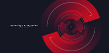 Abstract Background With Circle Shape Rotating And Creating Dynamic Composition, Red And Black Colors. Vector Illustration