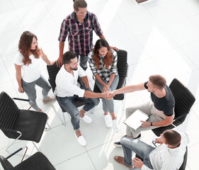 Canvas Print - view from the top.a handshake with colleagues