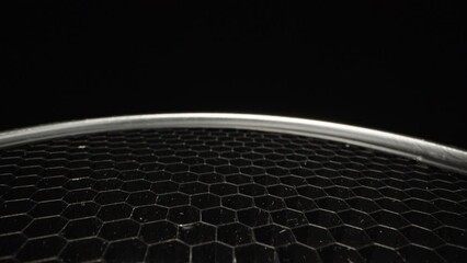 Nozzle for studio light, honeycomb pot. Dolly slider extreme close-up. Laowa Probe